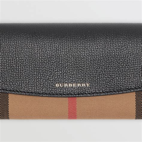 burberry ladies current continental black leather house check wallet clutch|burberry wallet bloomingdale's.